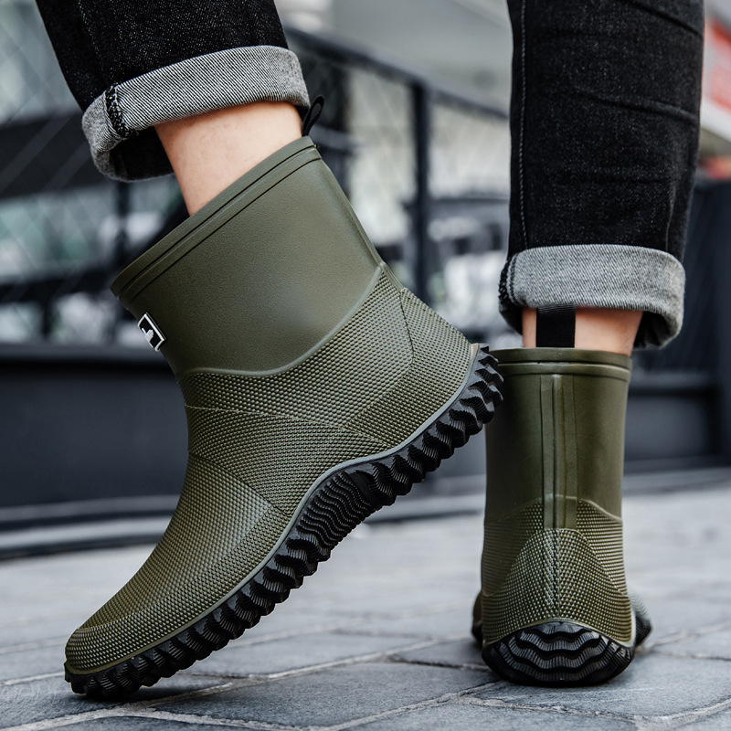 New Men's Mid-Calf Thick Botto - Fishing Boots ulasan dan harga