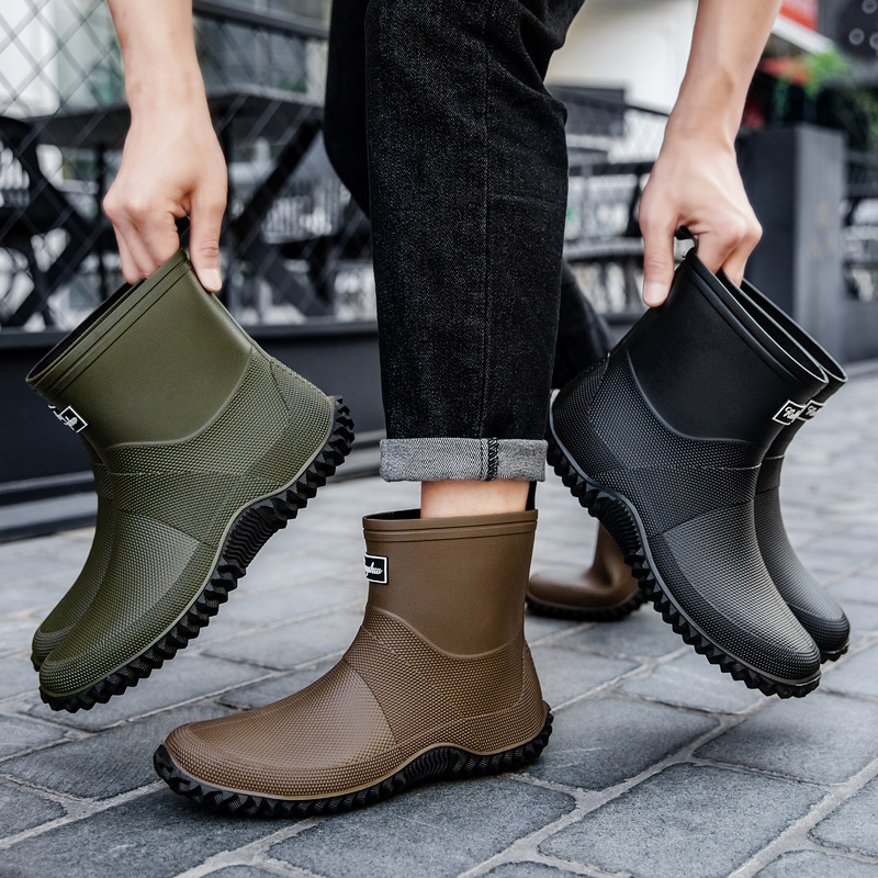 New Men's Mid-Calf Thick Botto - Fishing Boots ulasan dan harga
