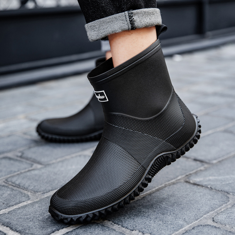 New Men's Mid-Calf Thick Botto - Fishing Boots ulasan dan harga