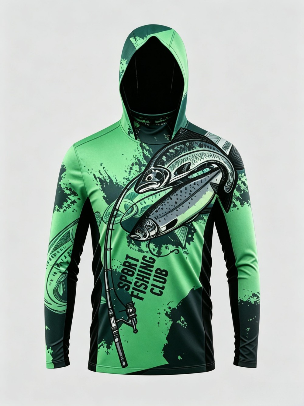 UPF50+ Camo Men Long Sleeve Fi - Fishing Hoodie ulasan dan harga
