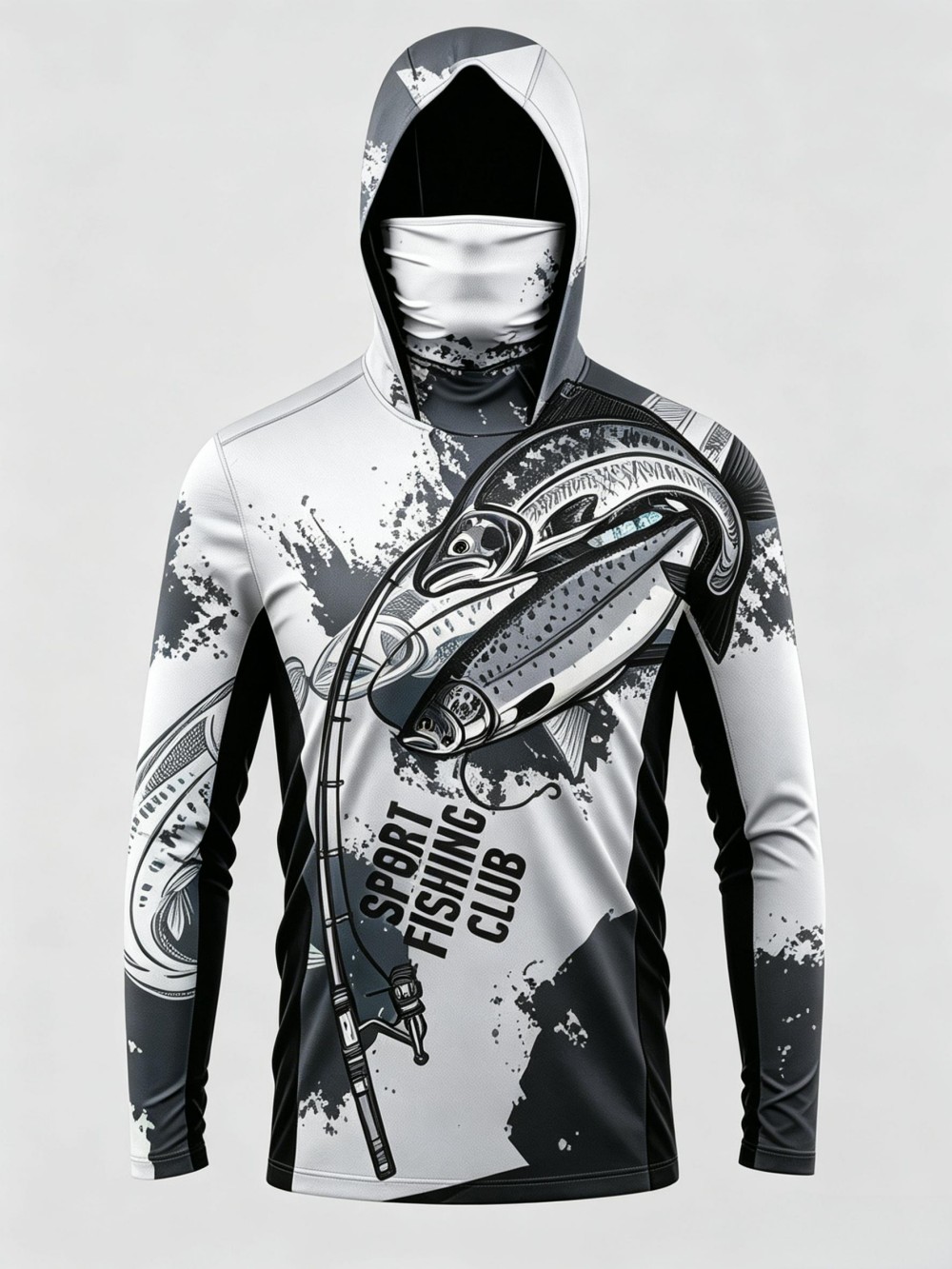 UPF50+ Camo Men Long Sleeve Fi - Fishing Hoodie ulasan dan harga